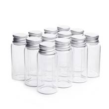 Botellas de vidrio transparente para decoración del hogar, frascos de almacenamiento con tapa de aluminio, hechos a mano, para fiesta, 10 piezas, 27X60mm, 20ml 2024 - compra barato