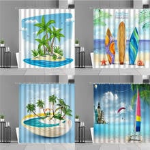 Cortinas de verão estilo oceano para chuveiro, decoração de quarto de crianças, para barco a vapor, estampa de desenho animado 2024 - compre barato