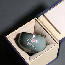 Juego de té de cerámica de Kung Fu, tazas de té con grietas Retro de hielo para decoración del hogar, caja de regalo, 80ml 2024 - compra barato