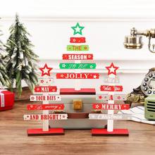 Mini árbol de Navidad de madera, adornos de escritorio, decoración para fiesta en casa 2024 - compra barato