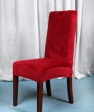 Fundas elásticas extraíbles para sillas, cubierta de Color sólido para asiento de comedor, tela suave de pila de zorro, 15 colores, 2020 2024 - compra barato