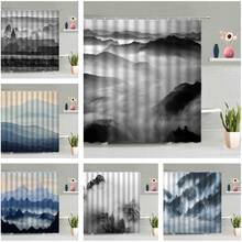 Cloud Fog Mountain Shower Curtain Forest Scenery Bathroom Accessories Screen Home Decor Waterproof Wall Hanging Curtains Set 2024 - buy cheap