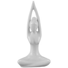 Estatueta de cerâmica para yoga, arte abstrata, estatueta de porcelana, yoga, senhora, estátua, decoração de estúdio de ioga, enfeite 2024 - compre barato