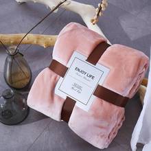 35 розовое Коралловое Флисовое одеяло мягкое теплое плотное фланелевое одеяло на кровать 380GSM плед для дивана Фланелевое покрывало 2024 - купить недорого