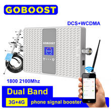 Amplificador de sinal GSM, GOBOOST 4G Celluar Booster 1800 2100Mhz Banda dupla WCDMA Signal Booster 2g 3G celular kit repetidor de antena celular 2024 - compre barato