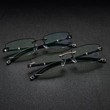 Eyewear Prescription Black Decorative Stones Rimless Eyeglasses Myopia Frame Glasses Diamond Mens Glasses Frames 2024 - buy cheap