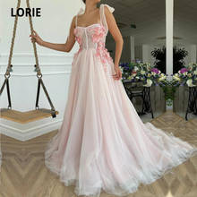 LORIE-vestidos de baile de graduación de hada rosa, apliques 3D de flores, tirantes finos, vestido de noche de tul, vestido de fiesta de celebridades para graduación 2021 2024 - compra barato