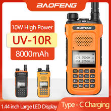Baofeng-walkie-talkie de doble banda, transceptor portátil de alta potencia de 10W y 8000mAh con Radio bidireccional FCC y CE, cargador tipo C, nuevo 2024 - compra barato