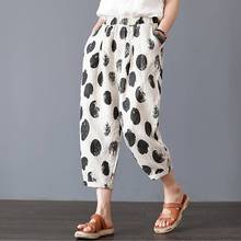 Chinese Fashion Style 2020 Summer Ladies Vintage Streetwear Womens Casual Chinese Pants Female Floral Print Linen Trousers 10700 2024 - buy cheap