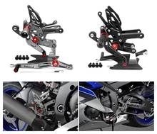 CNC Adjustable Footrest Rearsets Foot Pegs Set For Yamaha YZF-R6 2017 2018 2019 2020 2024 - buy cheap