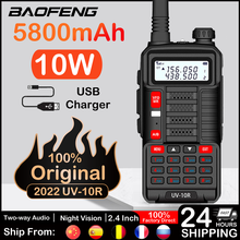 Baofeng-walkie-talkie profesional, Radio bidireccional CB Ham, VHF, UHF, 10km, 128 canales, UV-10R 2024 - compra barato