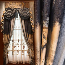 Cortina estilo europeu de luxo para sala de estar, cortina acabada para quarto, jacquard de alta qualidade, produtos acabados com sombreamento 2024 - compre barato