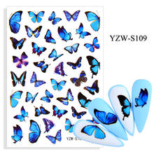 3D Stickers for Nails Self-adhesive Beautiful Blue Morpho Nail Art Decorations Line Insects Sticker Nail Foil Accessories 2024 - buy cheap