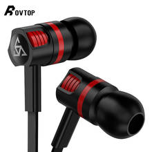 Rovtop Super Bass Earphones 3.5mm In-Ear Earphone with Microphone Stereo Earbuds Headset for Iphone Samsung Xiaomi Oneplus 2024 - buy cheap