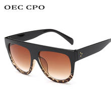 Oec cpo óculos de sol quadrados grandes, óculos feminino clássico com topo plano estilo gradiente uv400 o133 2024 - compre barato