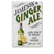 Jameson vermelho ali placa de lata de metal bar pub casa vintage poster retrô café 2024 - compre barato
