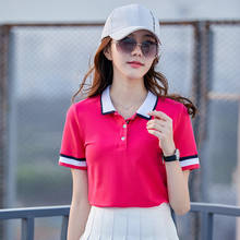 Polo de algodón de alta calidad para mujer, sudadera de manga corta con solapa, Tops de talla grande S-3XL, novedad de 2020 2024 - compra barato