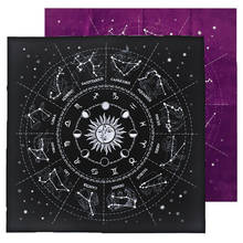 12 Constellations Tarot Card Tablecloth Velvet Divination Altar Cloth Board Game Fortune Astrology Oracle Card Pad Tarot Decks 2024 - buy cheap