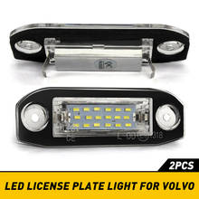 Luzes de placa de carro com luz led 6000k, 2 peças, cor branca, para volvo xc70, xc60, xc90, s60, ii, v70, s80, c30, c70, v60, v50, s40 2024 - compre barato