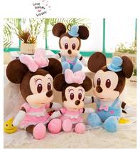 Мягкие плюшевые игрушки 35 см/45 см с изображением героев мультфильма, Микки Маус, Минни, мультяшная принцесса, хлопковая кукла, подарок на день рождения для детей, девочек, подарок для детей 2024 - купить недорого