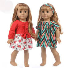 New Fashion Dress+Hairbrand fits for American 18"  girl doll alexander doll best gift 2024 - buy cheap