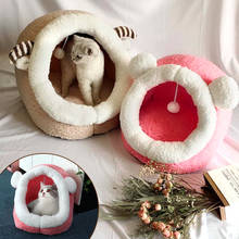 Cat Bed House Winter Warm Pet Cat Bed For Small Dogs Cats Soft Puppy Cat Nest Kennel Bed With Removable Mattress Cama Gato 2024 - buy cheap