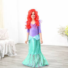 Girl Little Mermaid Princess Fancy Dress Up Costume Children Summer Dresses Kids Hallween Birthday Christmas Party Outfit 2024 - buy cheap