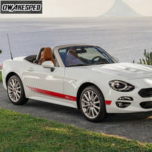 Виниловые наклейки, двусторонние аксессуары для Fiat 124 Spider, наклейка на дверь и боковую юбку, спортивные гоночные полосы, украшение для кузова автомобиля 2024 - купить недорого