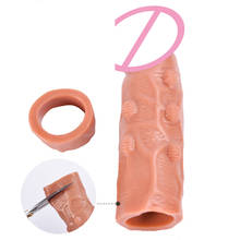 Yunman-camisinha de silicone para extensão do pênis, 18x4.3cm, dimensões reguláveis, luva de extensão, comprimento croppável, produtos íntimos 2024 - compre barato