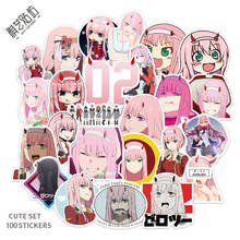 100 unids/set de pegatinas de Anime DARLING In The FRANXX, accesorios de Cosplay, calcomanías de dibujos animados impermeables de PVC 2024 - compra barato