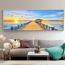 Современная Классическая Картина на холсте с изображением моста с утра, пейзаж, настенные картины для декора гостиной (без рамки) 2024 - купить недорого