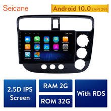 Seicane-kit multimídia para carro, android 10.0, 2gb ram, 2 din, rádio, gps, reprodutor multimídia para honda civic 2002-2013 rhd manual a/c 2024 - compre barato