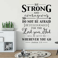 Be Strong And Courageous Wall Sticker Bible Verse Christian Joshua 1:9 Wall Decal Home Decor Living Room Bedroom Art Murals 2024 - buy cheap