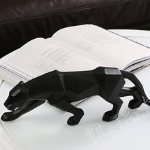 Panther Statue Animal Figurine Abstract Geometric Style Resin Leopard Sculpture Home Office Desktop Decoration Gift 2024 - buy cheap
