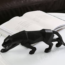 Estatua de Pantera, estatuilla de Animal, escultura de leopardo de resina de estilo geométrico abstracto, decoración de escritorio para el hogar y la Oficina, regalo 2024 - compra barato