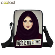 Mulher em hijab rosto muçulmano islâmico gril olhos saco do mensageiro senhora bolsa menina sacos de escola bolsa feminina crossbody saco bonito embreagem 2024 - compre barato