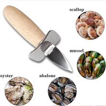Aço seafood vieira pry faca com punho de madeira oyster facas afiadas shucker concha abridor de frutos do mar 1 peças 2024 - compre barato
