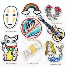 8pcs/lot Lucky Cat Guitar Rainbow Cloth Badges Patch Clothes Apparel Sewing Decoration Applique Bagde Patches Accessories Heart 2024 - buy cheap