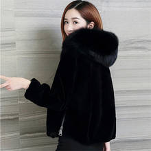 New Women Faux Rex Rabbit Fur Short fur Big Size Faux Fur Slim Female Fake Fur Lady Winter Hooded Coat Casual Party Jacket W1027 2024 - buy cheap