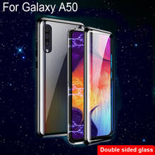 Luxury Magnetic Adsorption Case For Samsung Galaxy A50 a50 Metal Frame Doubl Sided Glass Cover GalaxyA 50 Protective Phone Case 2024 - buy cheap