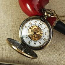 Mechanical pocket watch retro hollow mechanical Pocket Watch Simple Retro Style Watches Open For men and women 2024 - buy cheap