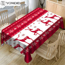 Yomdid natal sino 3d impresso padrão toalhas de mesa piquenique à prova de poeira capa de mesa casa festa natal decoração pano de mesa 2024 - compre barato