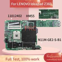 11012402 For LENOVO Ideapad Z360 Notebook Mainboard DALL7AMB6E0 HM55 N11M-GE2-S-B1 DDR3 Laptop motherboard 2024 - buy cheap
