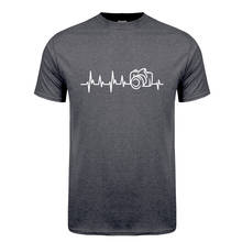 Camiseta de latido del corazón de la cámara para hombre, Camisa de algodón de manga corta para fotografía, divertida, OZ-381 2024 - compra barato