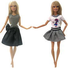 NK-Conjunto de dos muñecas para Barbie, falda de estilo de moda, trajes hermosos y coloridos, accesorios para muñecas, el mejor regalo 2X 2024 - compra barato