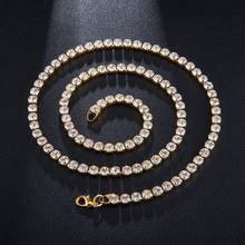 Wholesale Jewelry -- ( 60 cm x 5 mm ) hip hop Full Crystal 24 inches Necklaces for Men Women Gold Color Fashion Jewelry 2024 - buy cheap