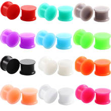 1 par de silicone orelha túnel plugues e calibre brinco moda round ear calibres saddle plug túnel carne piercing oreja dilataciones 2024 - compre barato