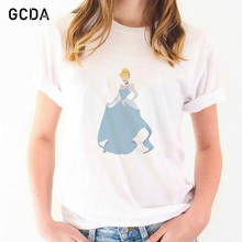 Cinderella Cute Printed T-Shirts Hip Hop O-Neck Girls Cartoon Sweat Clothes Harajuku Breathable Disney Princess Tee Clothes 2024 - buy cheap