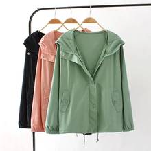 Extra Large Size Women's Clothing 2020 Spring Autumn New Hooded Zipper Casual Jacket Korean Style Fashion Outerwear Tooling 4XL 2024 - buy cheap