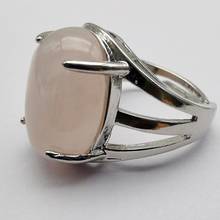 Natural Rose Crystal Stone Oval Bead GEM Finger Ring Size 8-9 Jewelry For Gift X252 2024 - buy cheap